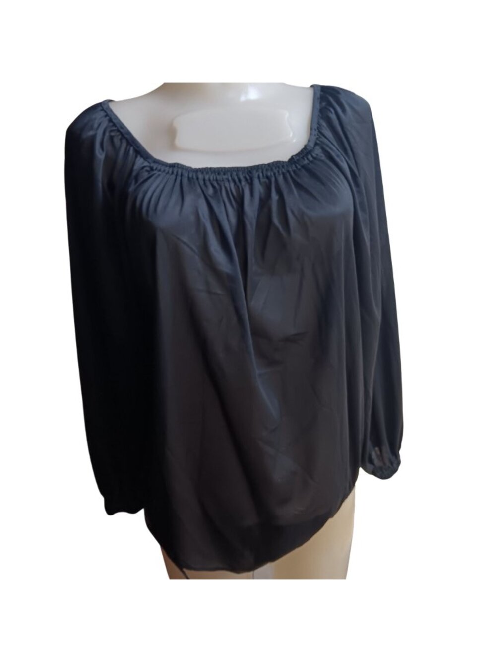 True Vintage Beeline Sheer Black Body Suit Top 1970's Stretch Large